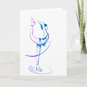Cartão Woman Figure Skating Greeting Cards