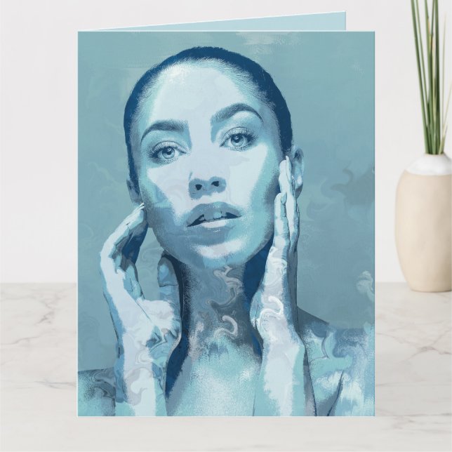 Cartão "Woman in Blue" (Frente)