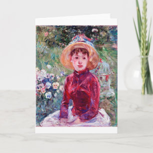 Cartão Woman in Red, Berthe Morisot