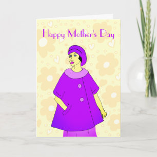 Cartão Woman in Swing Coat 1950s Mother's Day