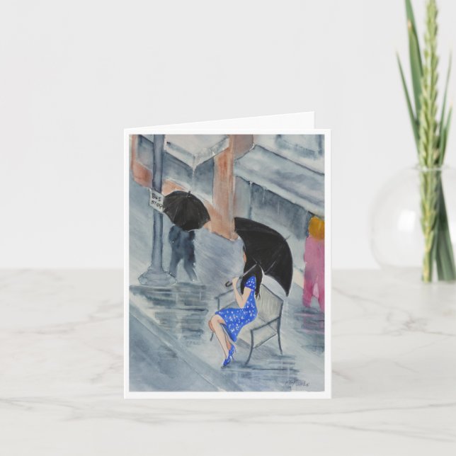 Cartão Woman in the Polka Dot Dress (Frente)