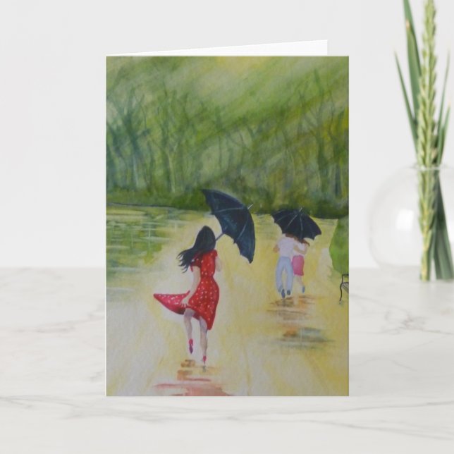 Cartão Woman in the Polka Dot Dress I (Frente)