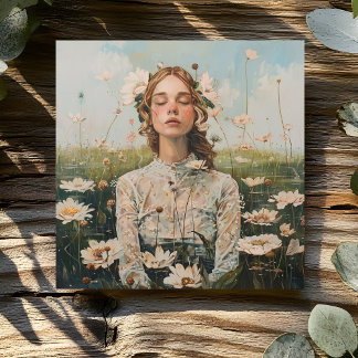 CARTÃO WOMAN WITH FLOWERS