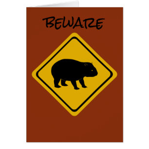 Cartão Wombat australiano do sinal de estrada