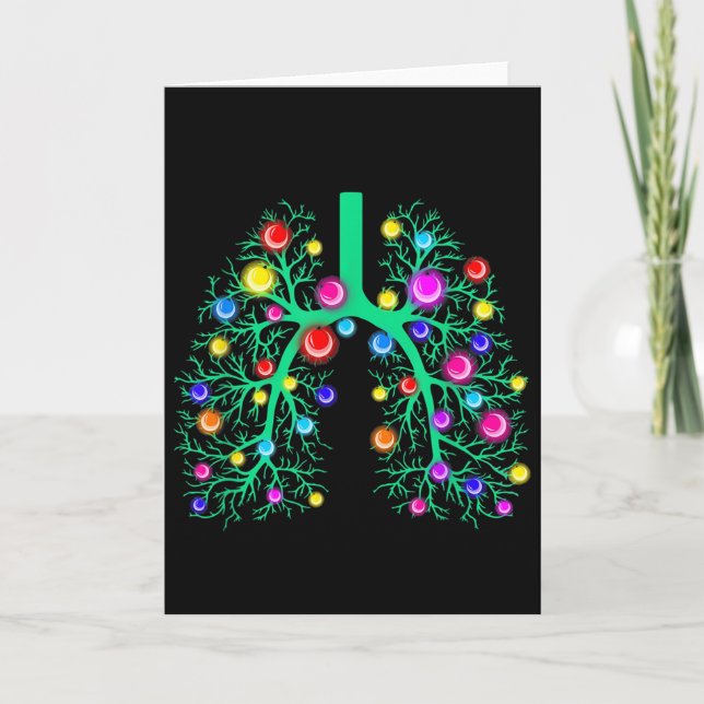 Cartão Women Resratory Therapy Lung Christmas Lights Lung (Frente)