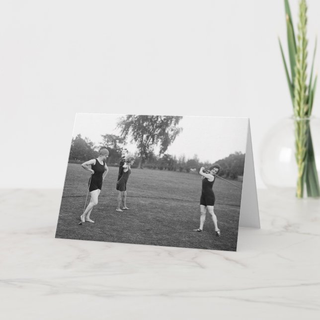 Cartão Women's 1920s Golf Fashion (Frente)