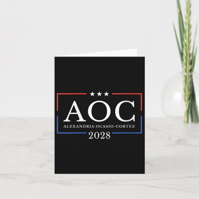 Cartão Womens Aoc Para Presidente 2028 Simples Sinal De M (Frente)