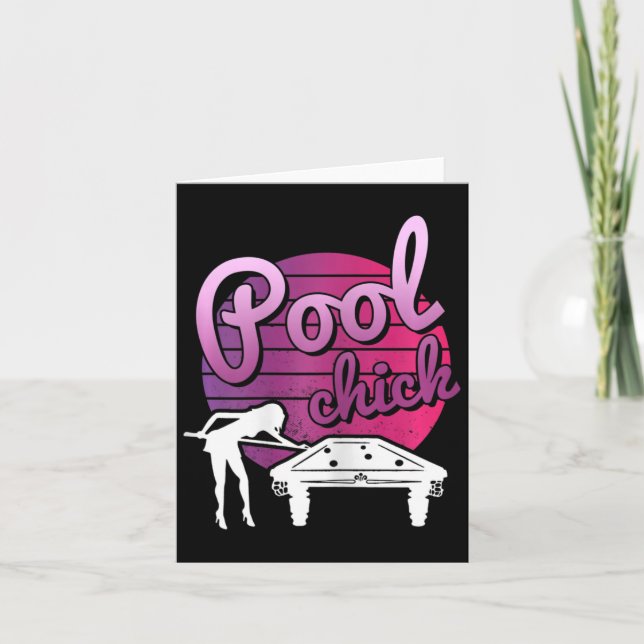 Cartão Womens Billiers Shirt Piada Pintinho Piscina Femal (Frente)