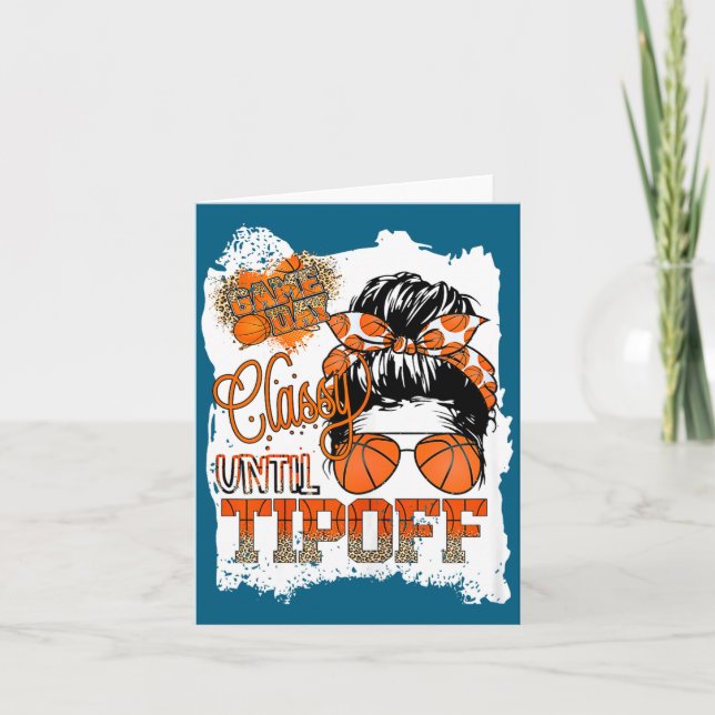 Cartão Womens Cly Until Tip-off Funny Quote Basketball Me (Frente)