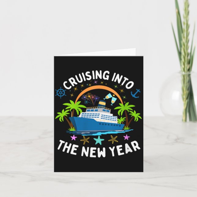 Cartão Womens Cruising Into New Year 2026 Family Matching (Frente)