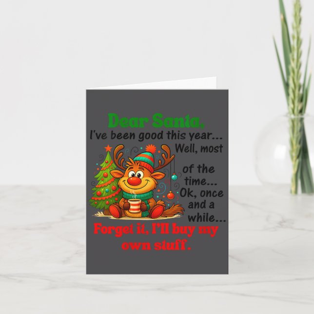 Cartão Womens Dear Santa I've Been Good This Year V-neck  (Frente)