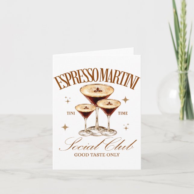 Cartão Womens Espresso Martini Social Club Drinking Tail  (Frente)