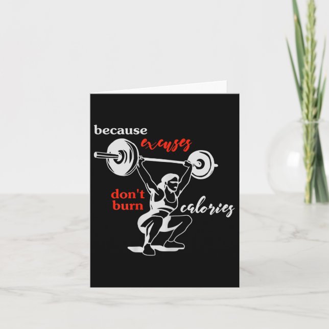 Cartão Womens Excuses Don't Burn Calories I Motivational  (Frente)