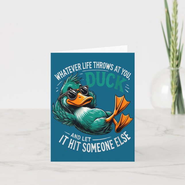 Cartão Womens Funny Duck Graphic Tees Men Women Teens Fun (Frente)