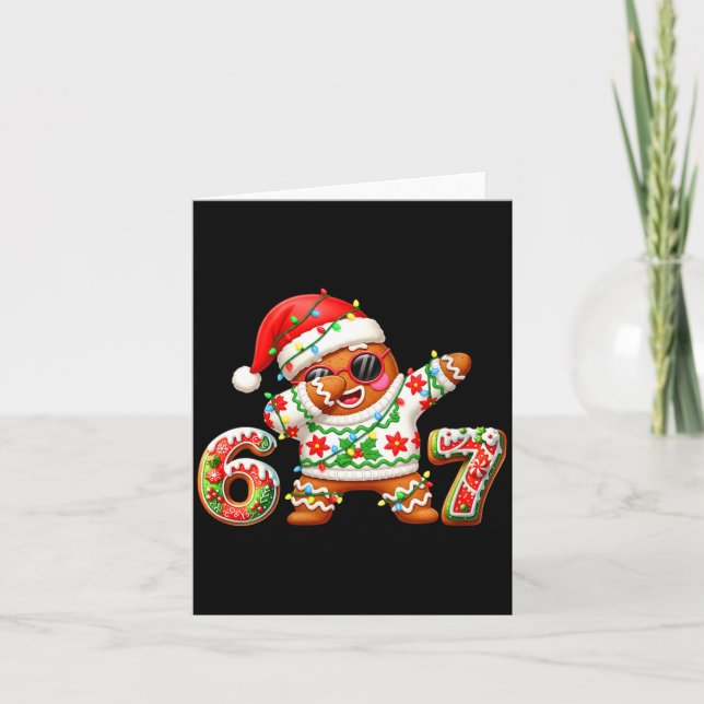 Cartão Womens Funny Gingerbread Six Seven 67 Ice Cream Dr (Frente)