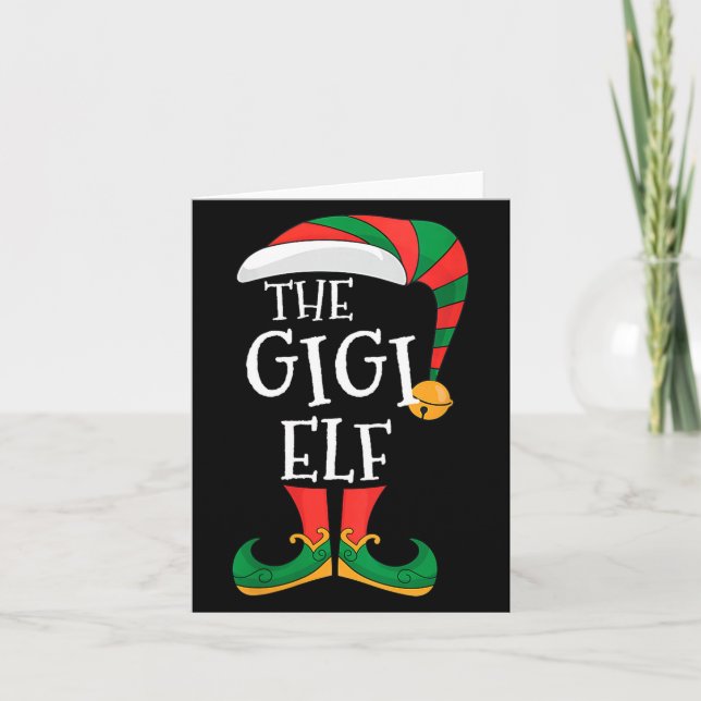 Cartão Womens Gigi Elf Xmas Matching Pajamas Group Christ (Frente)