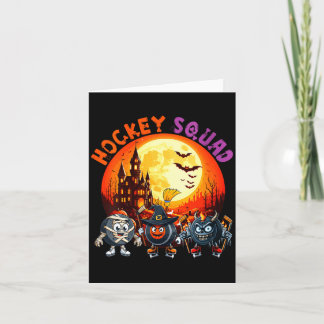 Cartão Womens hockey squad halloween horror equipment as