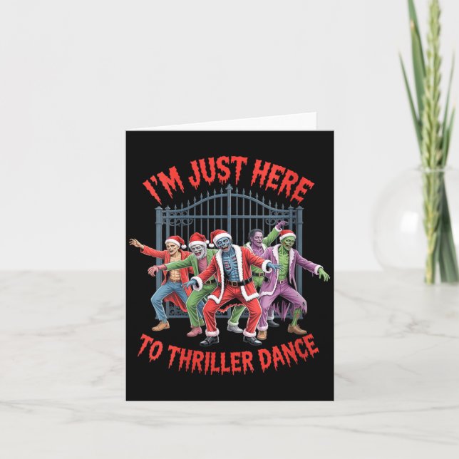 Cartão Womens I'm Just Here To Thriller Dance Zombie Chri (Frente)