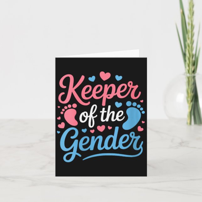 Cartão Womens Keeper Of The Gender, Pregnancy Reveal Gend (Frente)