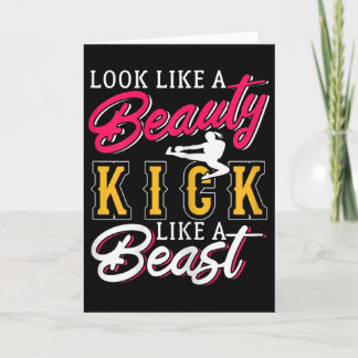 Cartão Womens Kickboxing Look Like A Beauty Kickboxer Lov