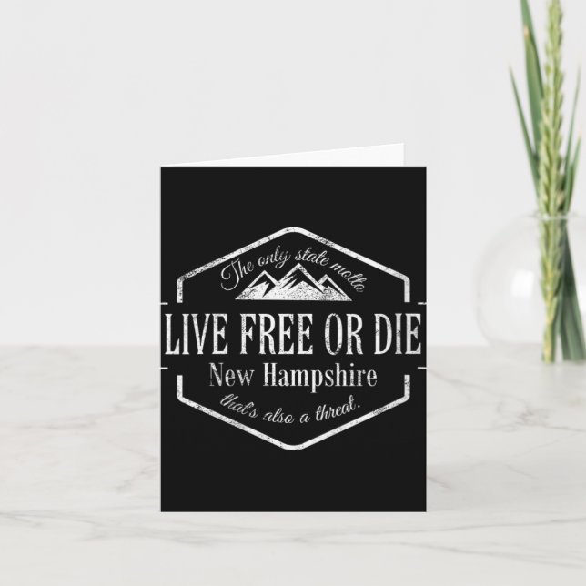 Cartão Womens Live Or Die New Hampshire Nh 603 State Mott (Frente)