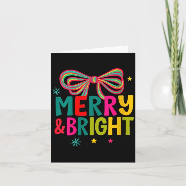 Cartão Womens Merry And Bright Christmas Crew 2025 Funny  (Frente)
