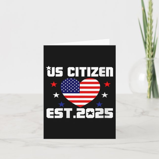 Cartão Womens New Us Citizen Est 2025 American Immigrant  (Frente)