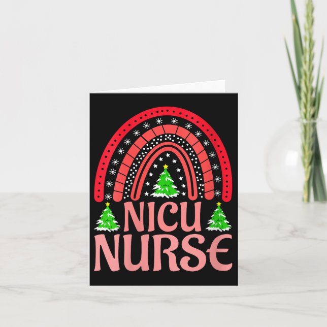 Cartão Womens Nicu Nurse Christmas Crew Nurselife Nursing (Frente)