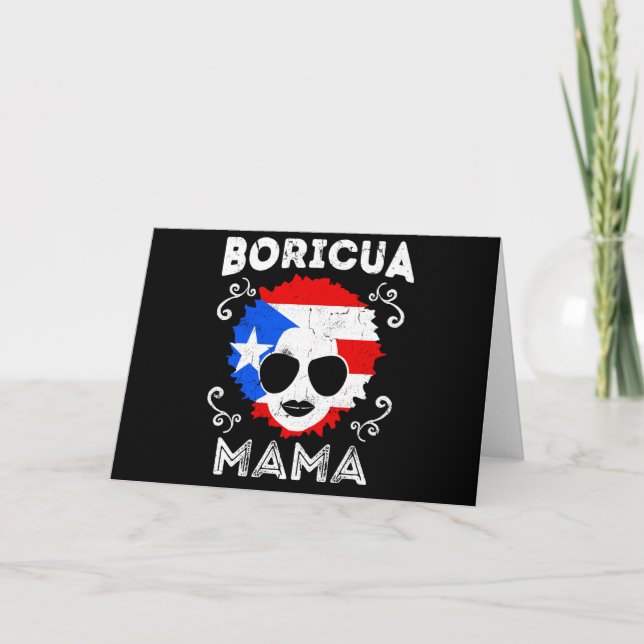 Cartão Womens Porto Rico Boricua Mama Dia de as mães (Frente)
