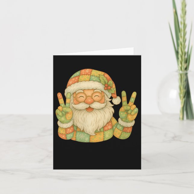 Cartão Womens Preppy Santa Christmas Crew 2025 Funny Fami (Frente)