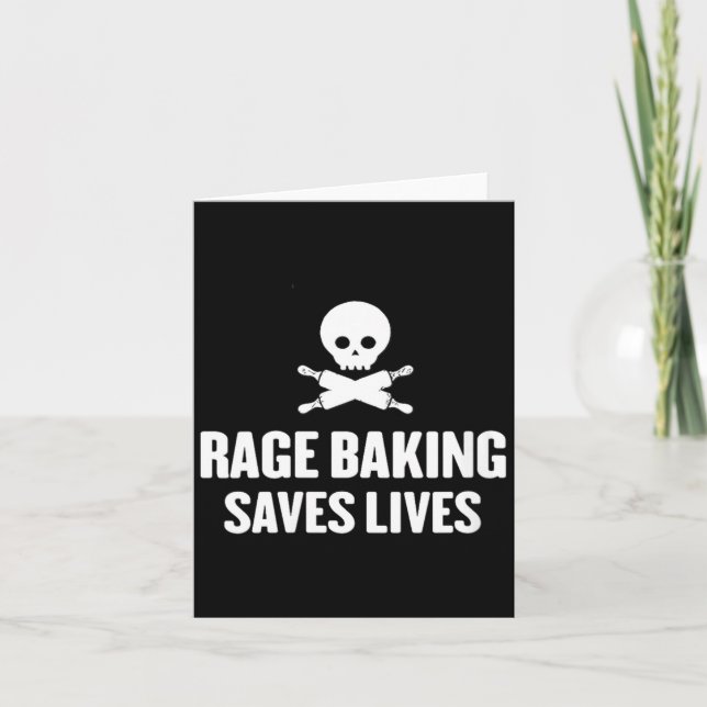 Cartão Womens Rage Baking Saves Live Skull Funny Baker Co (Frente)