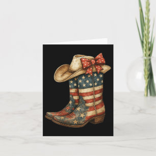 Cartão Womens Retro Western Cowboy Boots Cowgirl American