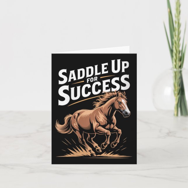 Cartão Womens Saddle Up For Success Motivational Horse Ri (Frente)