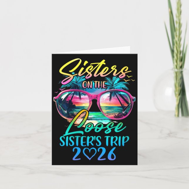 Cartão Womens Sisters On The Loose Sisters Trip 2026 Funn (Frente)