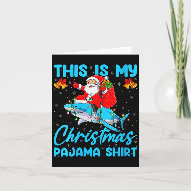 Cartão Womens This Is My Christmas Pajamas Funny Santa Ri (Frente)