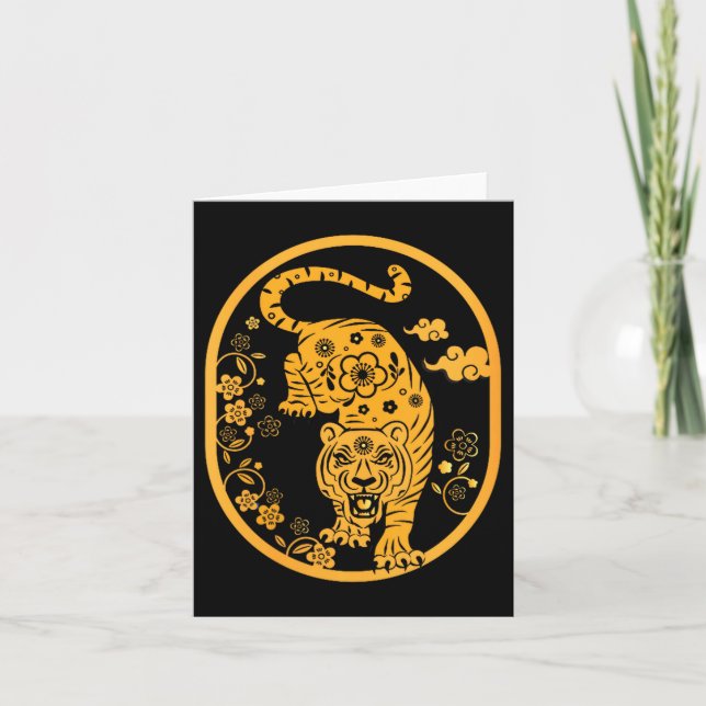 Cartão Womens Traditional Art Chinese New Year 2022 Year  (Frente)