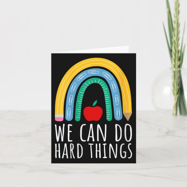 Cartão Womens We Can Do Hard Things Motivational Teacher  (Frente)