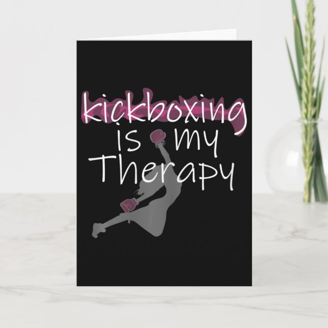 Cartão Womens Womens Kickboxing Is My Therapy , Kickboxin (Frente)