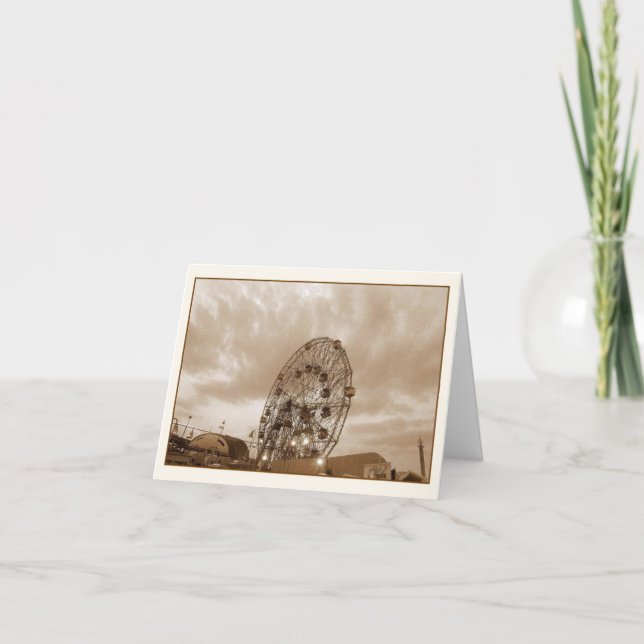 Cartão Wonder Wheel at Twilight Blank Note Card (Frente)