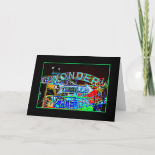 Cartão 'Wonder Wheel Thrills' Psychedelic Blank Card