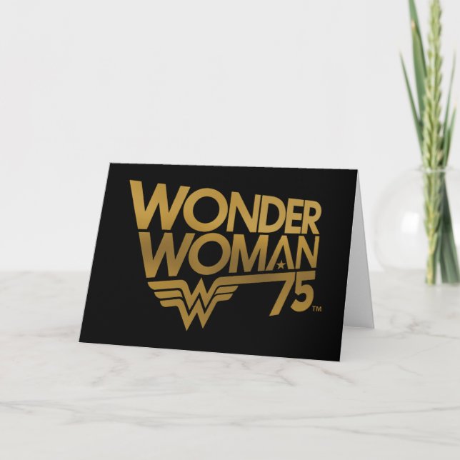 Cartão Wonder Woman 75th Anniversary Gold Logo (Frente)