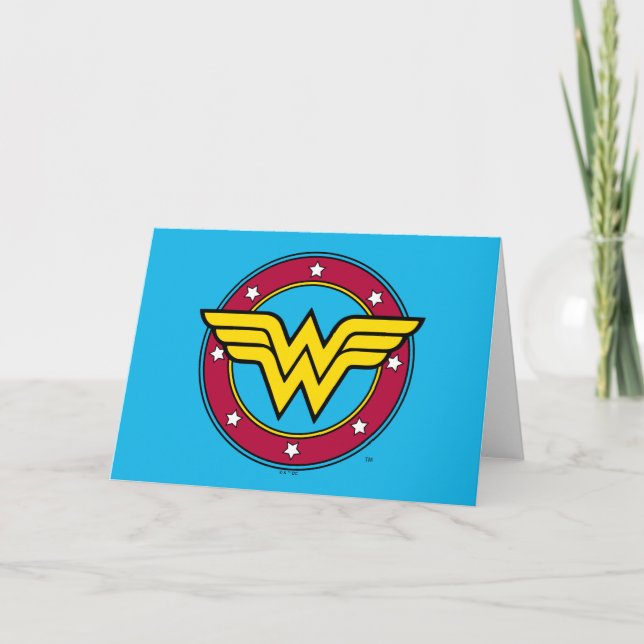 Cartão Wonder Woman | Circle & Stars Logo (Frente)