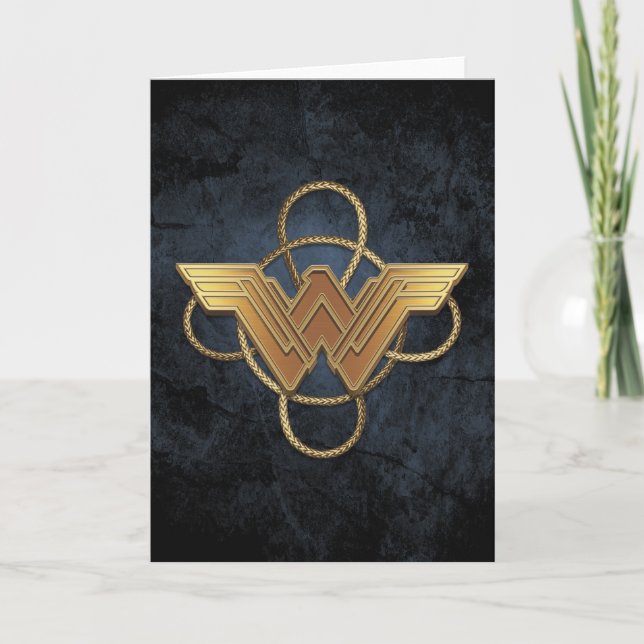 Cartão Wonder Woman Gold Symbol Over Lasso (Frente)