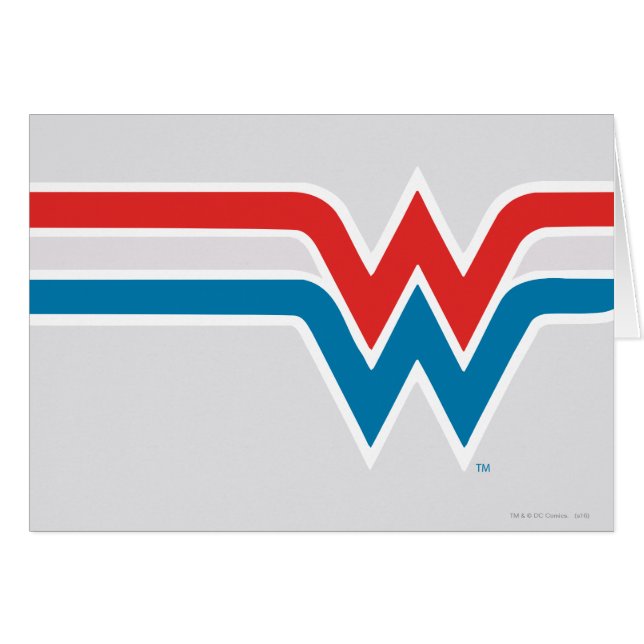 Cartão Wonder Woman Red White and Blue Logo (Frente Horizontal)