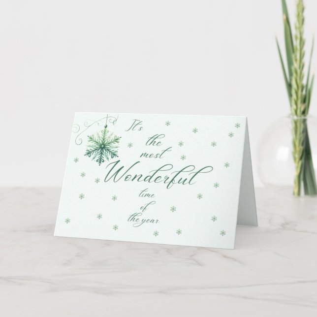 Cartão Wonderful Snowflake Christmas Card (Frente)