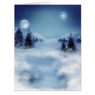 Cartão Wonderland de inverno à noite