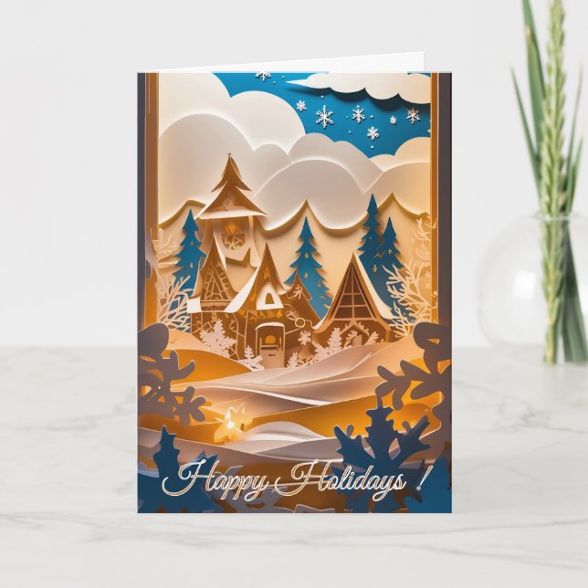 Cartão Wonderland de inverno - Foto dobrada (Frente)