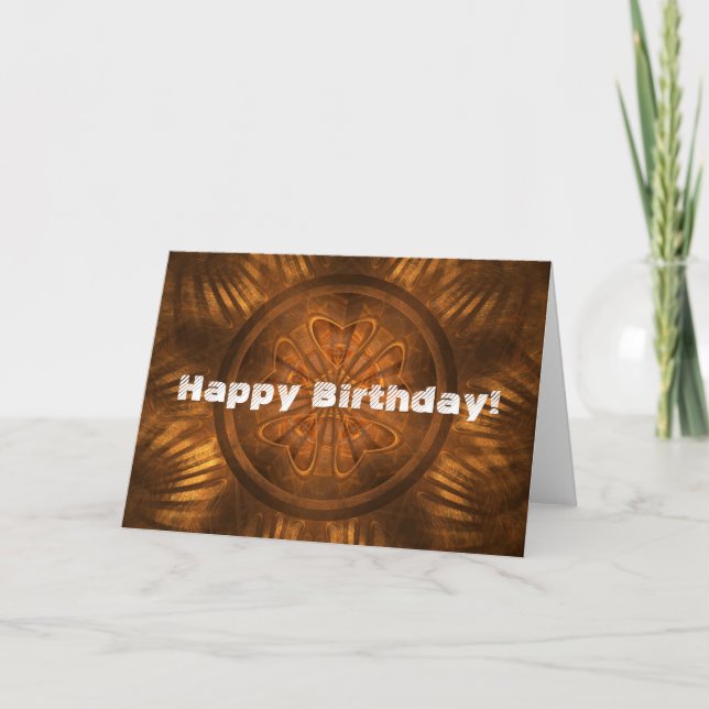 Cartão Wood Carving Birthday (Frente)