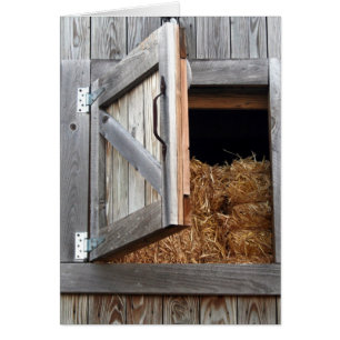 Cartão Wooden Building Hayloft Door Open