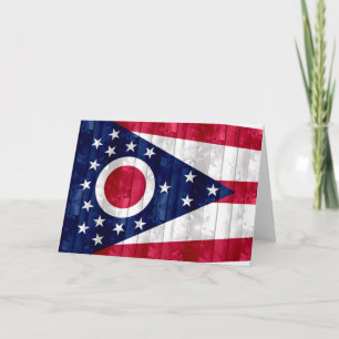 Cartão Wooden Ohioan Flag